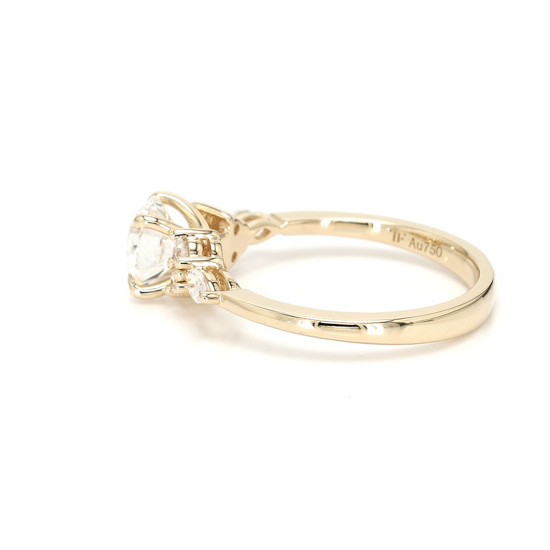 18K 1.09ct Round Shaped Noelle Ring Yellow Frame 3
