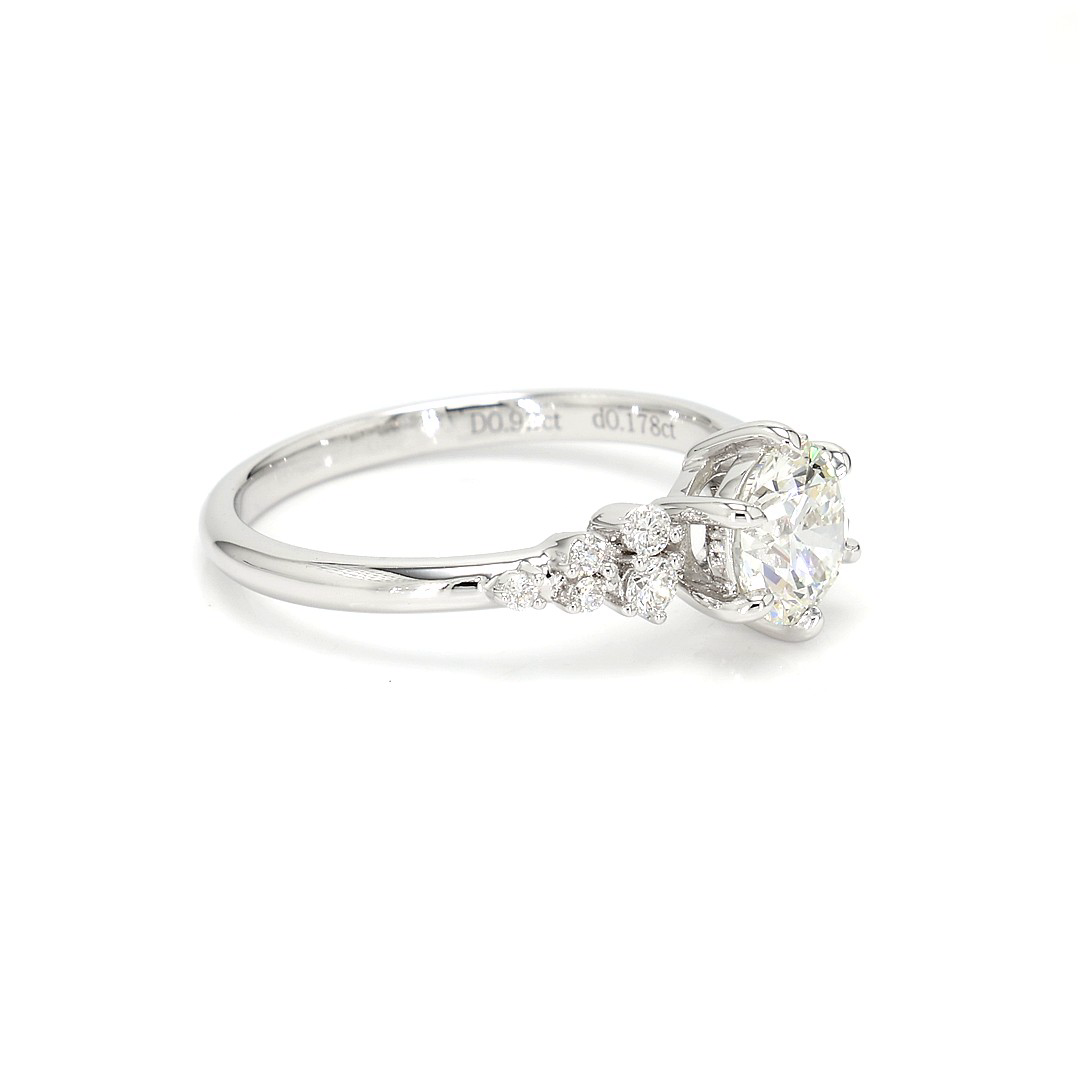 18K 0.92ct Round Shaped Sophie Ring White Frame 9