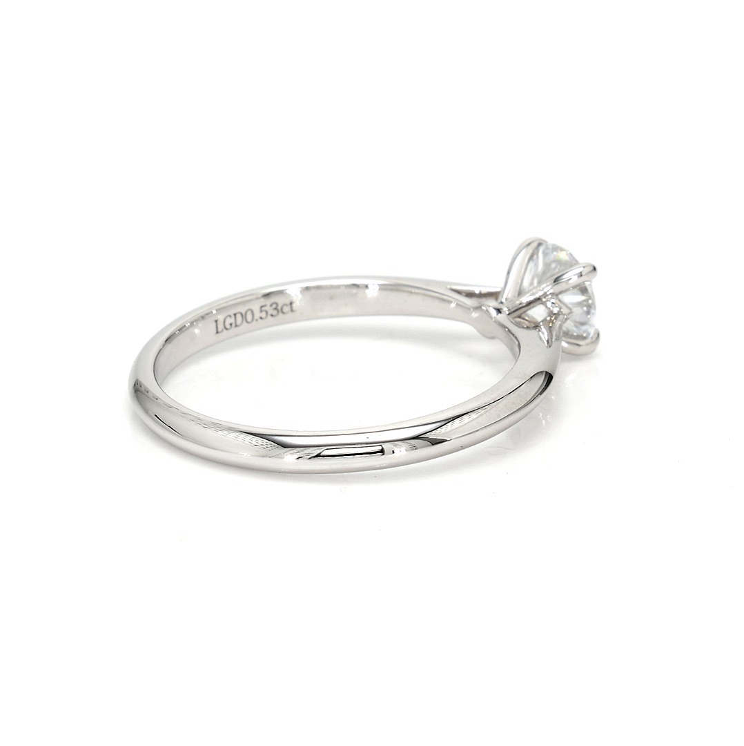 18K 0.53ct Round Shaped Florence Ring White Frame 7