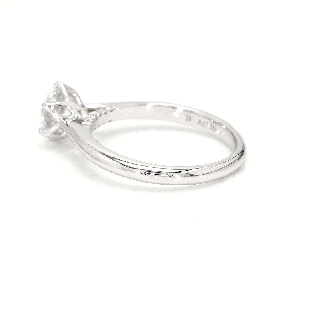 18K 1.01ct Round  Shaped Audrey Ring White Frame 14