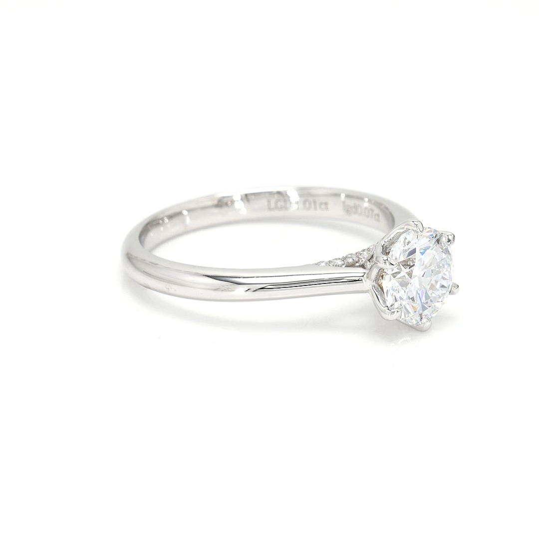 18K 1.01ct Round  Shaped Audrey Ring White Frame 20