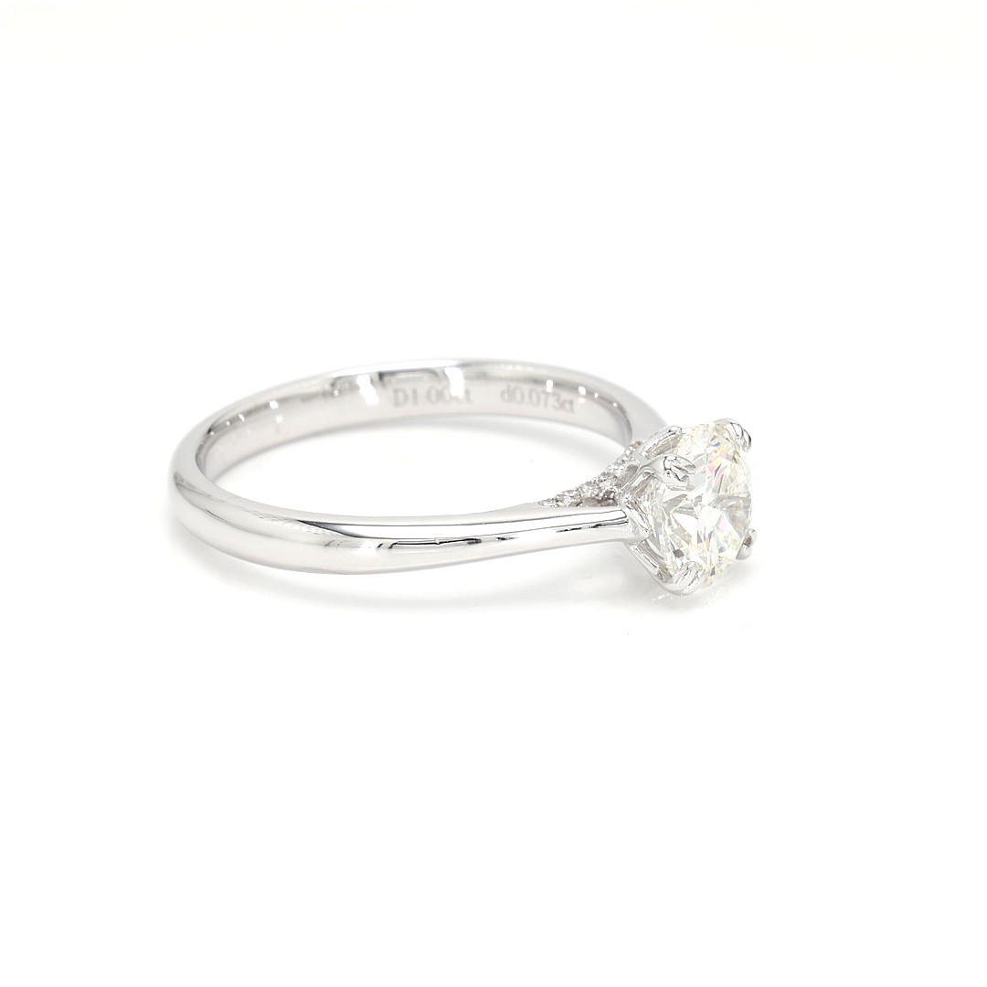 18K 1ct Round  Shaped Isabella Ring White Frame 9