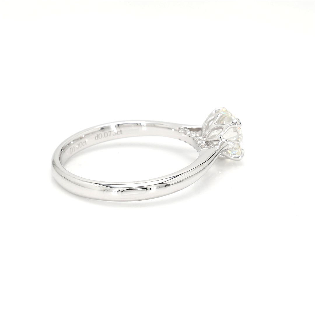 18K 1ct Round  Shaped Isabella Ring White Frame 18