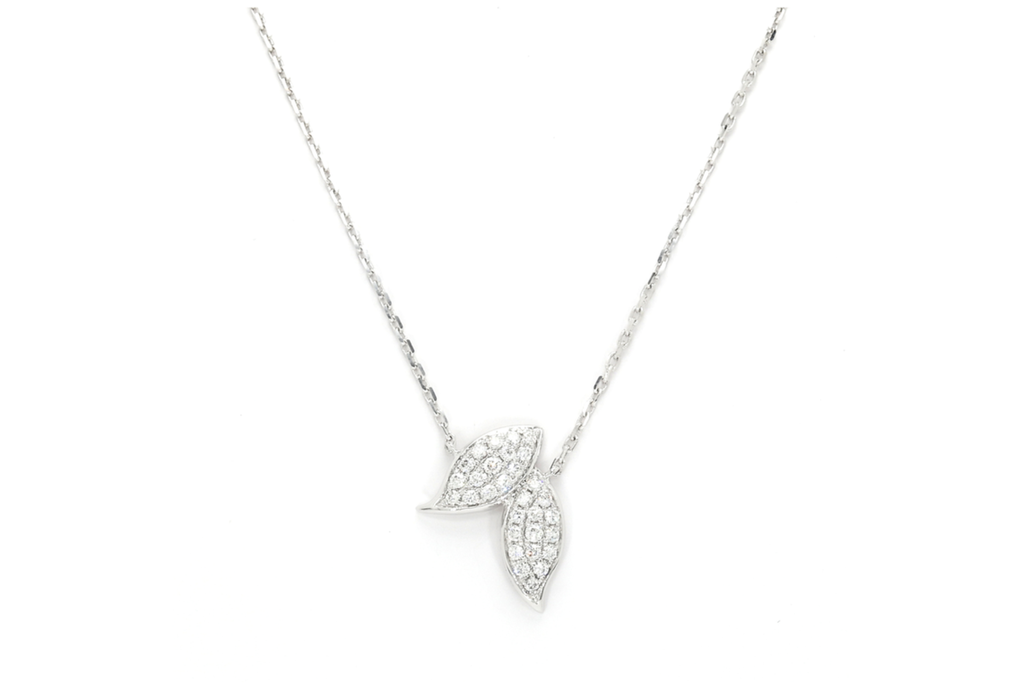 Pave Diamond Leaf Pendant